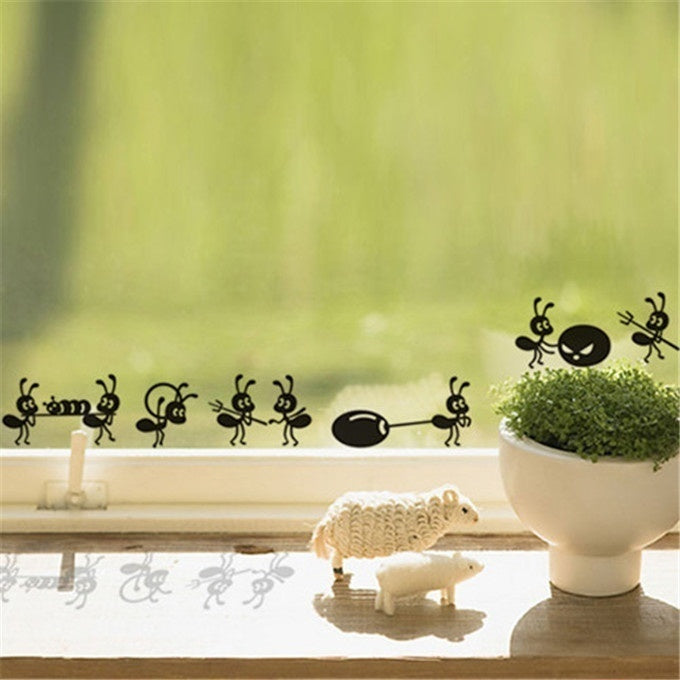 New Brand  Furnishings Wall Stickers Cartoon Decoration Glass Stickers Ant on Mirror Window Stickers Home Decoration