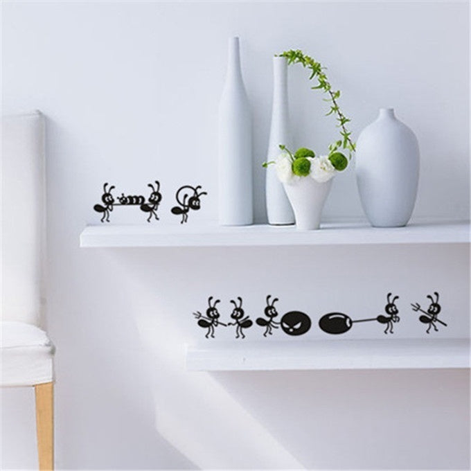 New Brand  Furnishings Wall Stickers Cartoon Decoration Glass Stickers Ant on Mirror Window Stickers Home Decoration