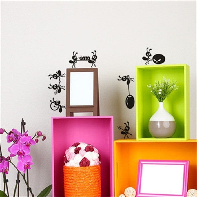 New Brand  Furnishings Wall Stickers Cartoon Decoration Glass Stickers Ant on Mirror Window Stickers Home Decoration