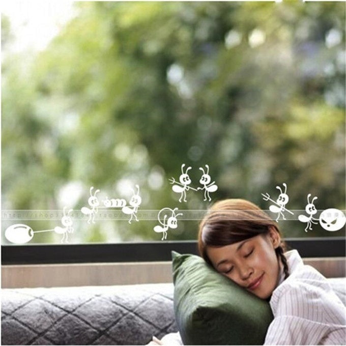 New Brand  Furnishings Wall Stickers Cartoon Decoration Glass Stickers Ant on Mirror Window Stickers Home Decoration