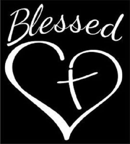 New Fashion   Blessed Heart and Cross Decal Sticker Cars Trucks Windows Laptops