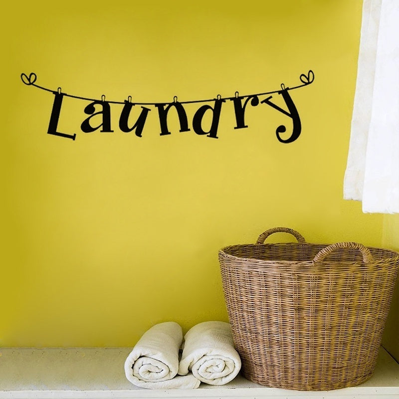 2018 NEW  Laundry Room Wall Sticker Home Decor Popular Vinyl Removable Wallpaper Washhouse