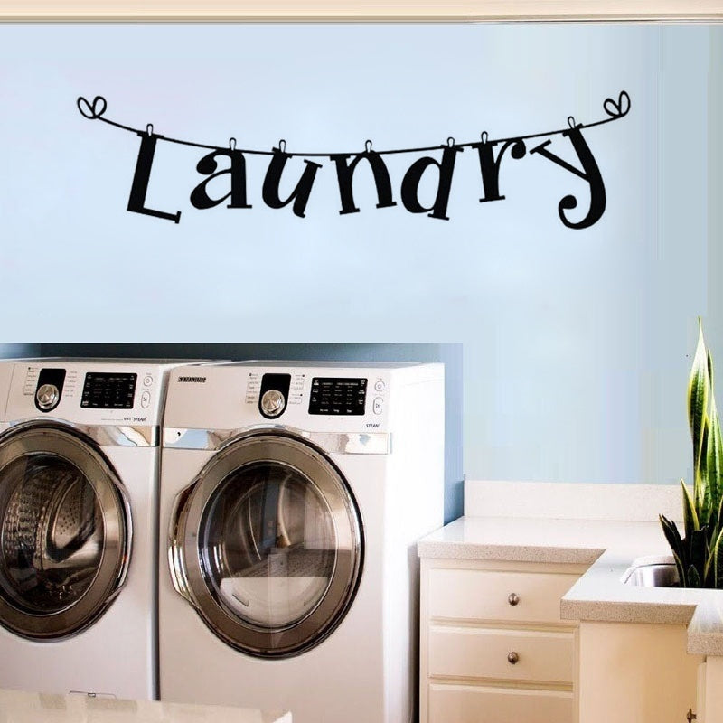 2018 NEW  Laundry Room Wall Sticker Home Decor Popular Vinyl Removable Wallpaper Washhouse