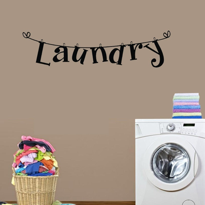 2018 NEW  Laundry Room Wall Sticker Home Decor Popular Vinyl Removable Wallpaper Washhouse