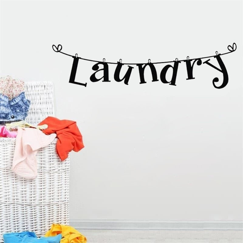 2018 NEW  Laundry Room Wall Sticker Home Decor Popular Vinyl Removable Wallpaper Washhouse