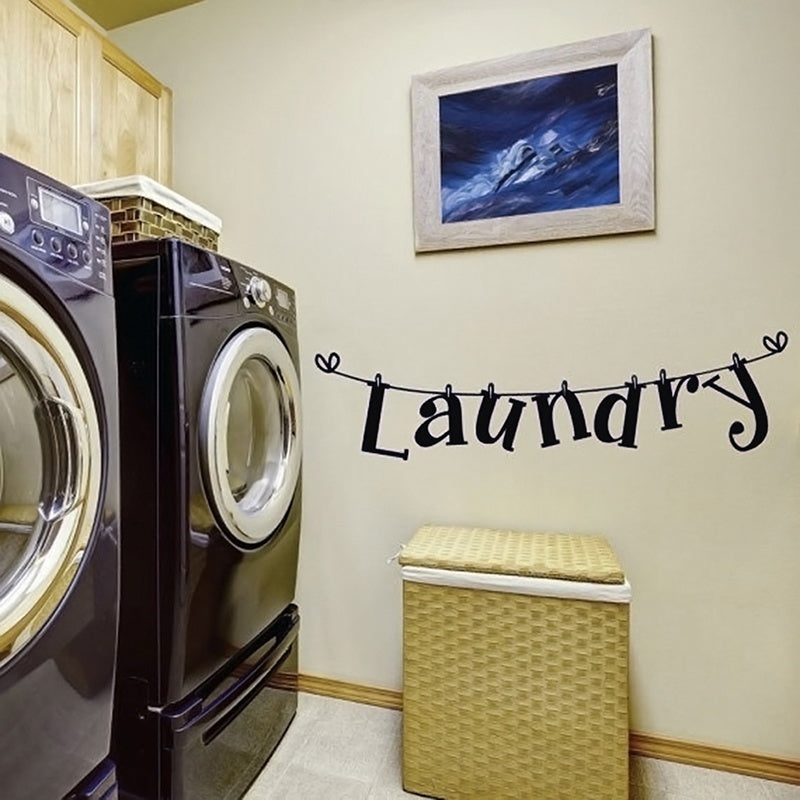 2018 NEW  Laundry Room Wall Sticker Home Decor Popular Vinyl Removable Wallpaper Washhouse