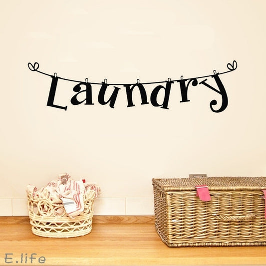 2018 NEW  Laundry Room Wall Sticker Home Decor Popular Vinyl Removable Wallpaper Washhouse