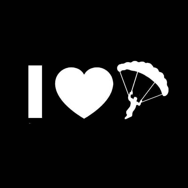 I Love Skydiving Parachute Heart Funny Car Window Vinyl Car Stickers