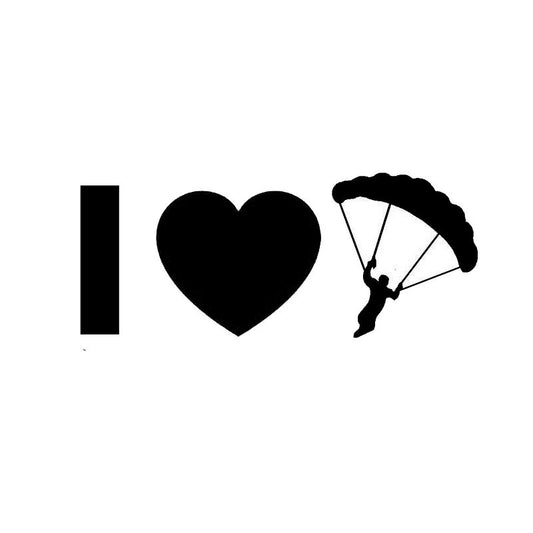 I Love Skydiving Parachute Heart Funny Car Window Vinyl Car Stickers