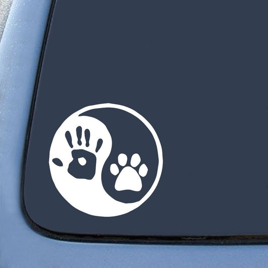 New Fashion    Yin Yang Human Hand Dog Paw Sticker Decal Notebook Car Laptop