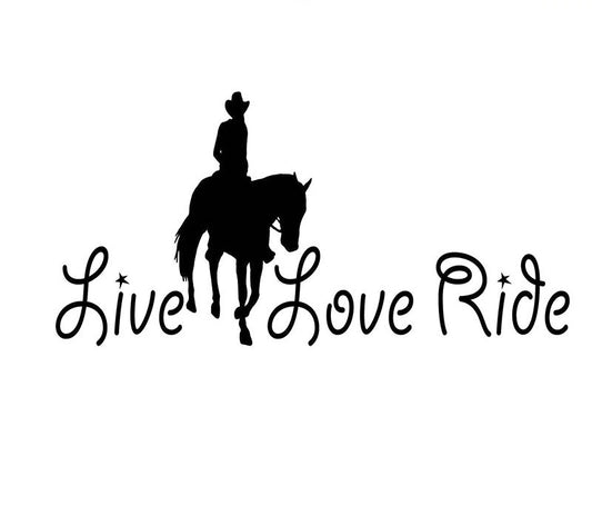 New Hot  21.2*8.2CM HORSE LIVE LOVE RIDE Sticker Home Decor Wall Decal for Laptop Truck Motorcycle Cars Auto Window Bumper Vinyl Gift Stickers