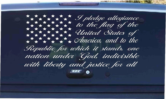 American Flag Pledge of Allegiance Vinyl Decal Sticker Car Truck SUV Window Sticker Decals