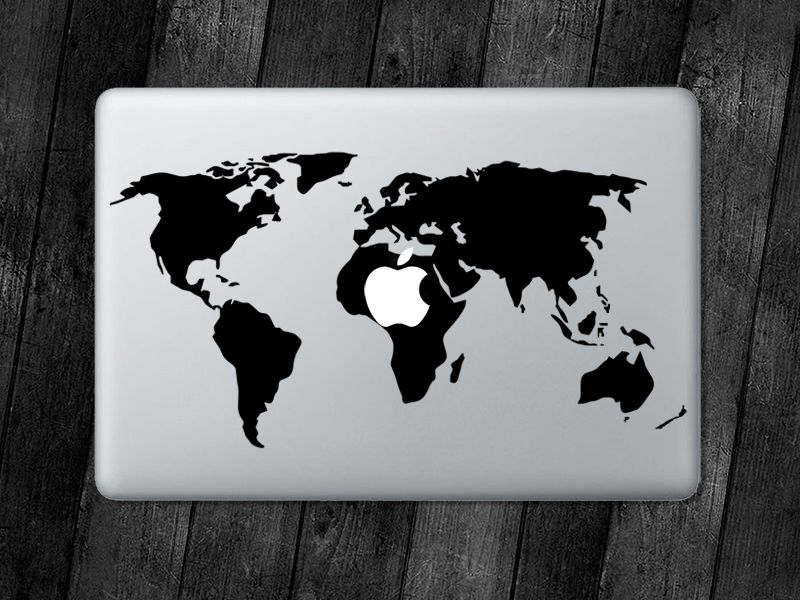 World Map Sticker Earth Atlas Decal Apple MacBook Mac IPad Laptop Car Window Car Stickers