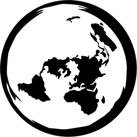 Planet Earth Flat Map Home Decor Car Truck Window Decal Sticker