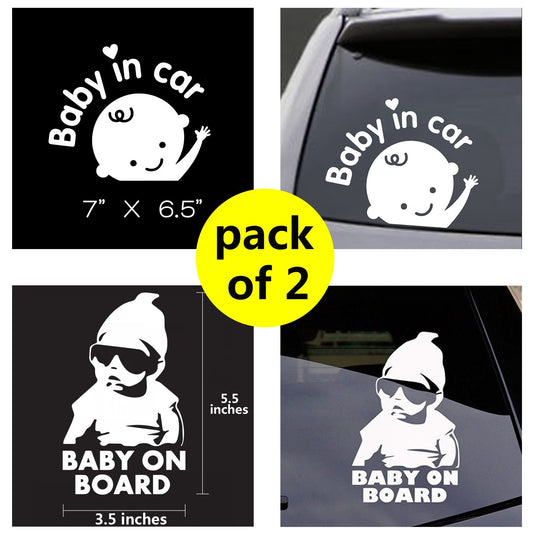 Baby In Car Sticker Decals Safety Signs Baby on Board for Cars Waterproof Car Stickers Decals