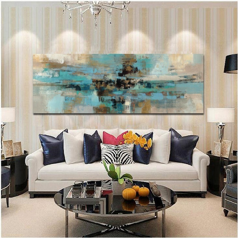 Navy Blue Canvas Painting Posters and Prints on Canvas Modern Abstract Oil Painting on the Wall Art for Living Room Cuadros Decoracion Salon