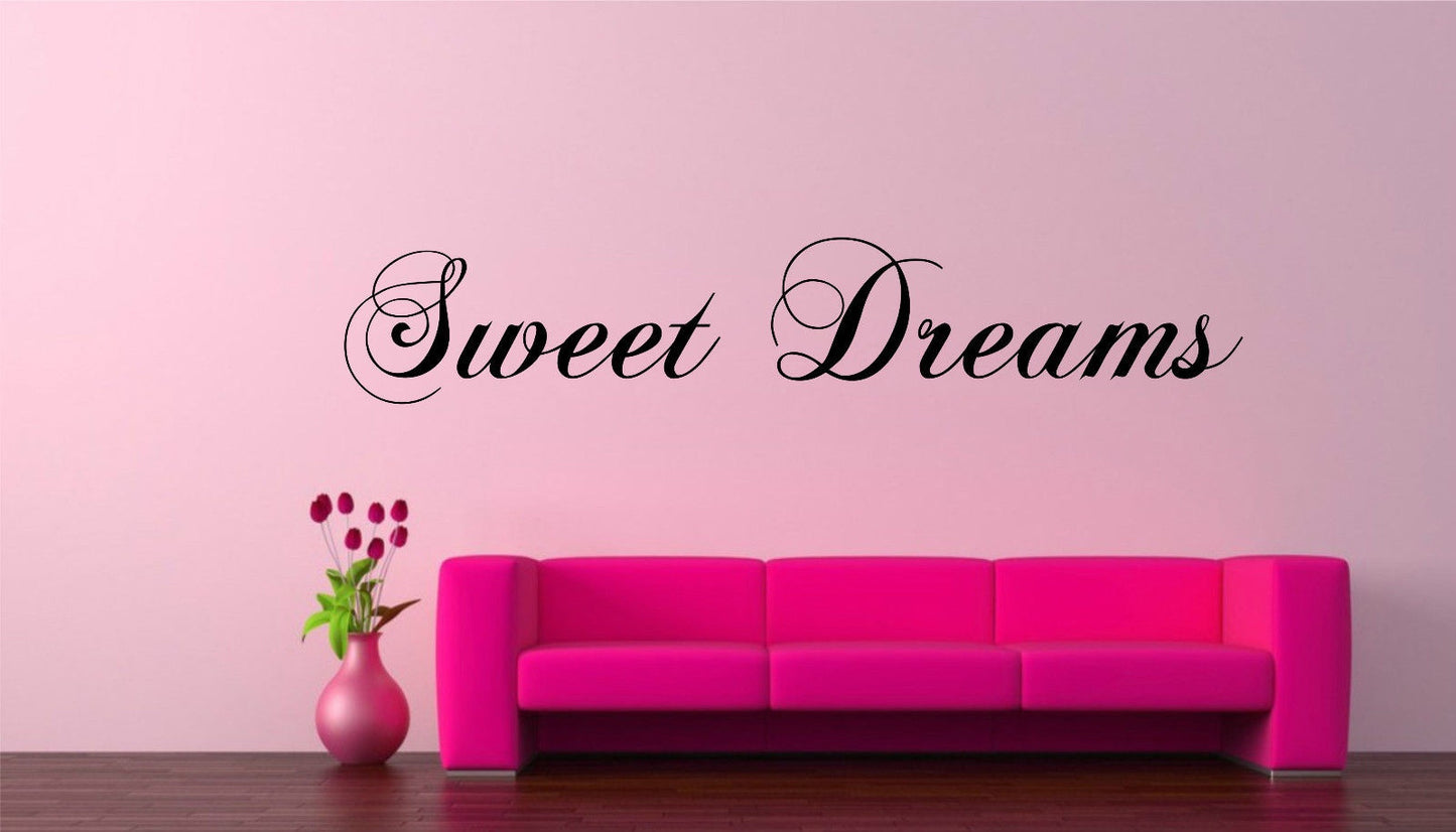 120cm x 30cm Sweet Dreams Wall Art Sticker - Decal Vinyl Transfer Quote - Bedroom Decoration
