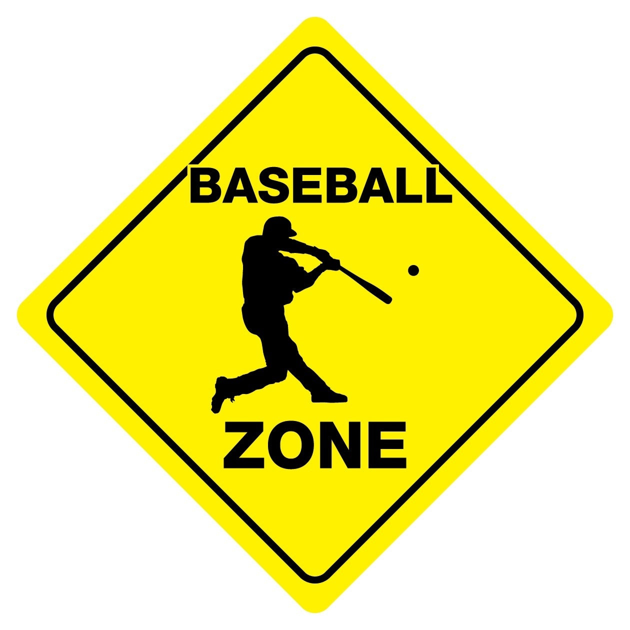 BASEBALL ZONE Funny Novelty Crossing Sign Sticker