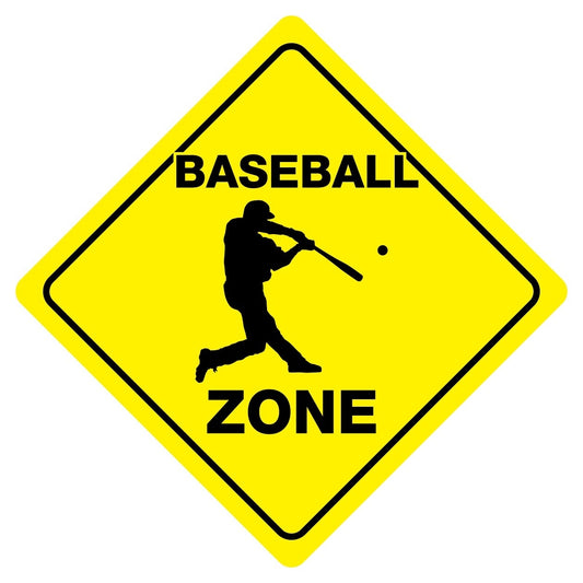 BASEBALL ZONE Funny Novelty Crossing Sign Sticker