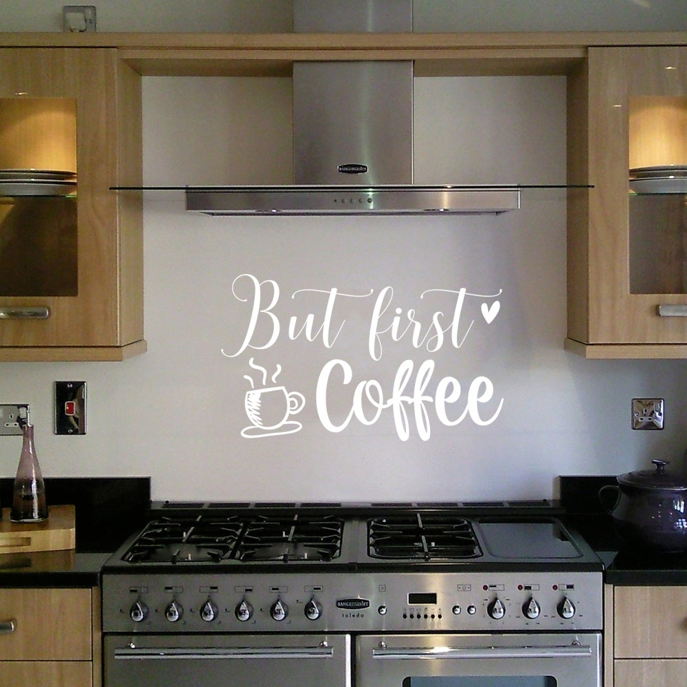 But First Coffee Kitchen Wall Sticker Vinyl Art Decals Cafe Diner DIY Transfer