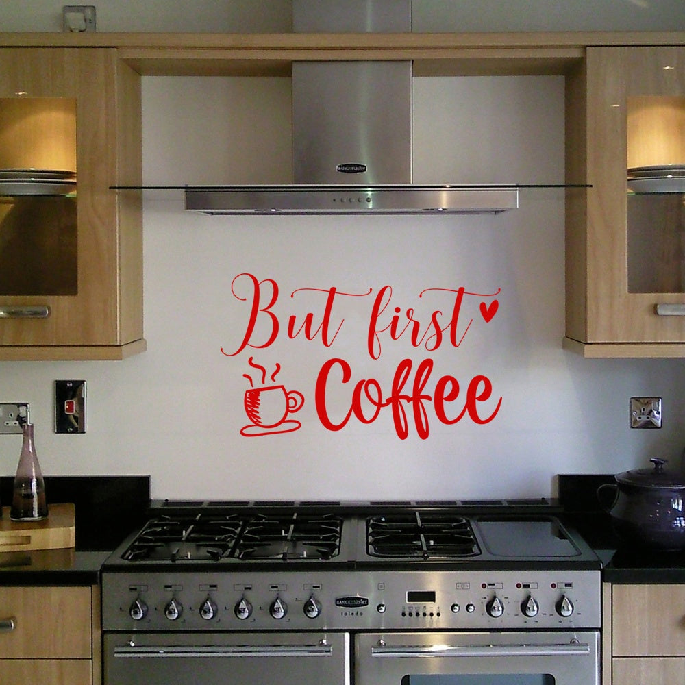 But First Coffee Kitchen Wall Sticker Vinyl Art Decals Cafe Diner DIY Transfer