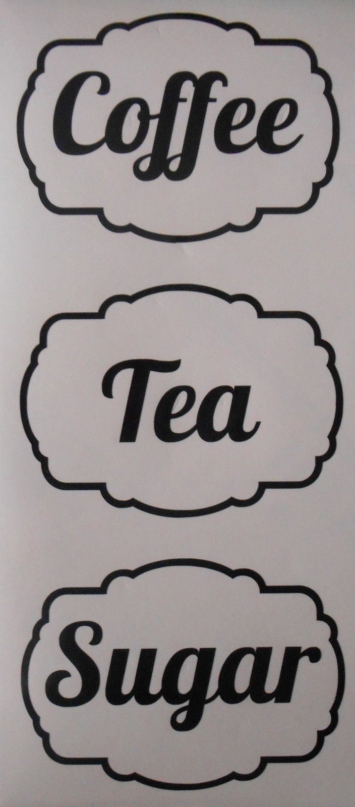Tea, Coffee, Sugar Kitchen Jar Canister Labels Stickers