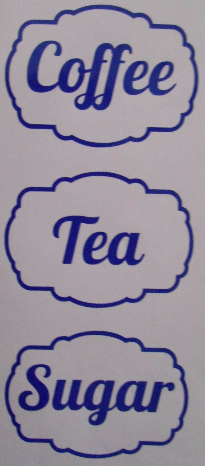 Tea, Coffee, Sugar Kitchen Jar Canister Labels Stickers