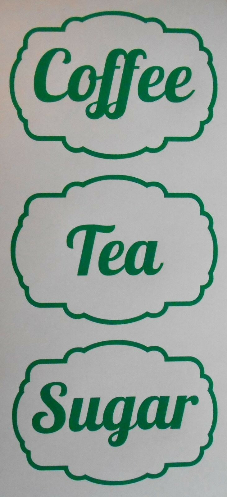 Tea, Coffee, Sugar Kitchen Jar Canister Labels Stickers