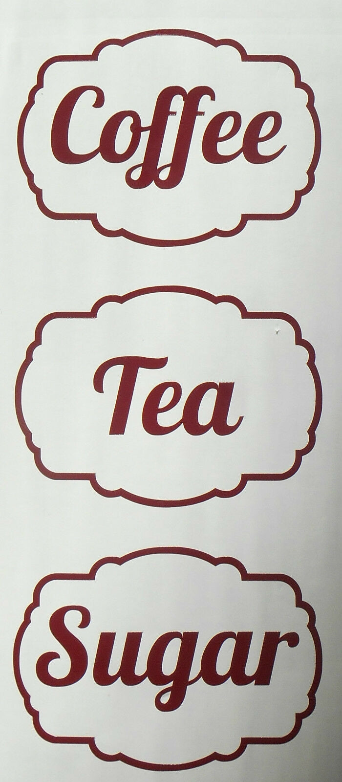 Tea, Coffee, Sugar Kitchen Jar Canister Labels Stickers