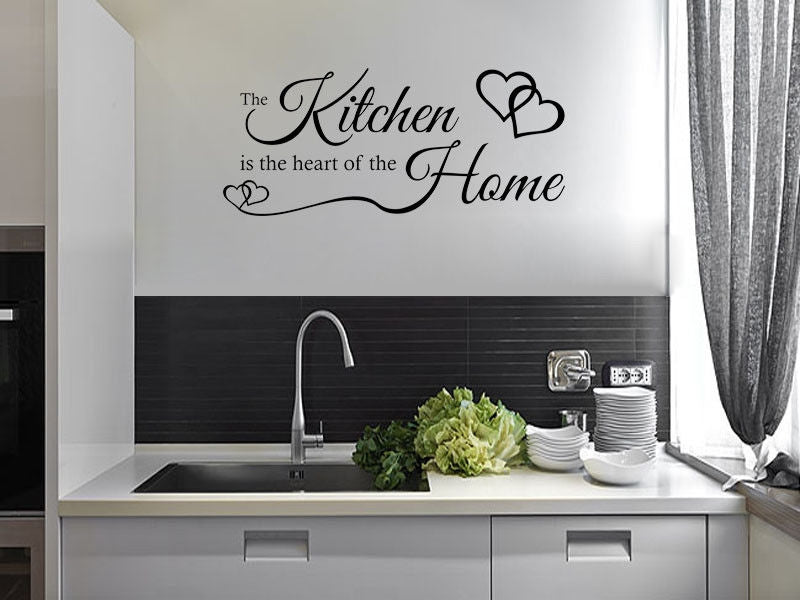 The KITCHEN Is The Heart of A Home, Wall Art Sticker, PVC Decal, Modern Transfer