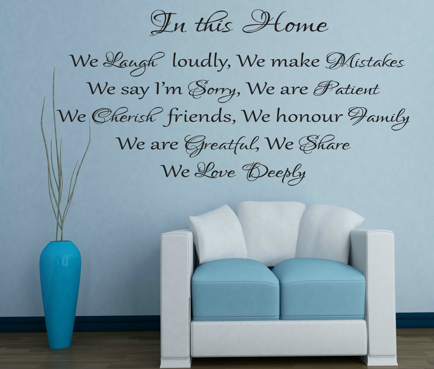 HOUSE RULES WALL STICKER QUOTE - FAMILY LOVE BEDROOM LOUNGE WALL ART DECAL X101