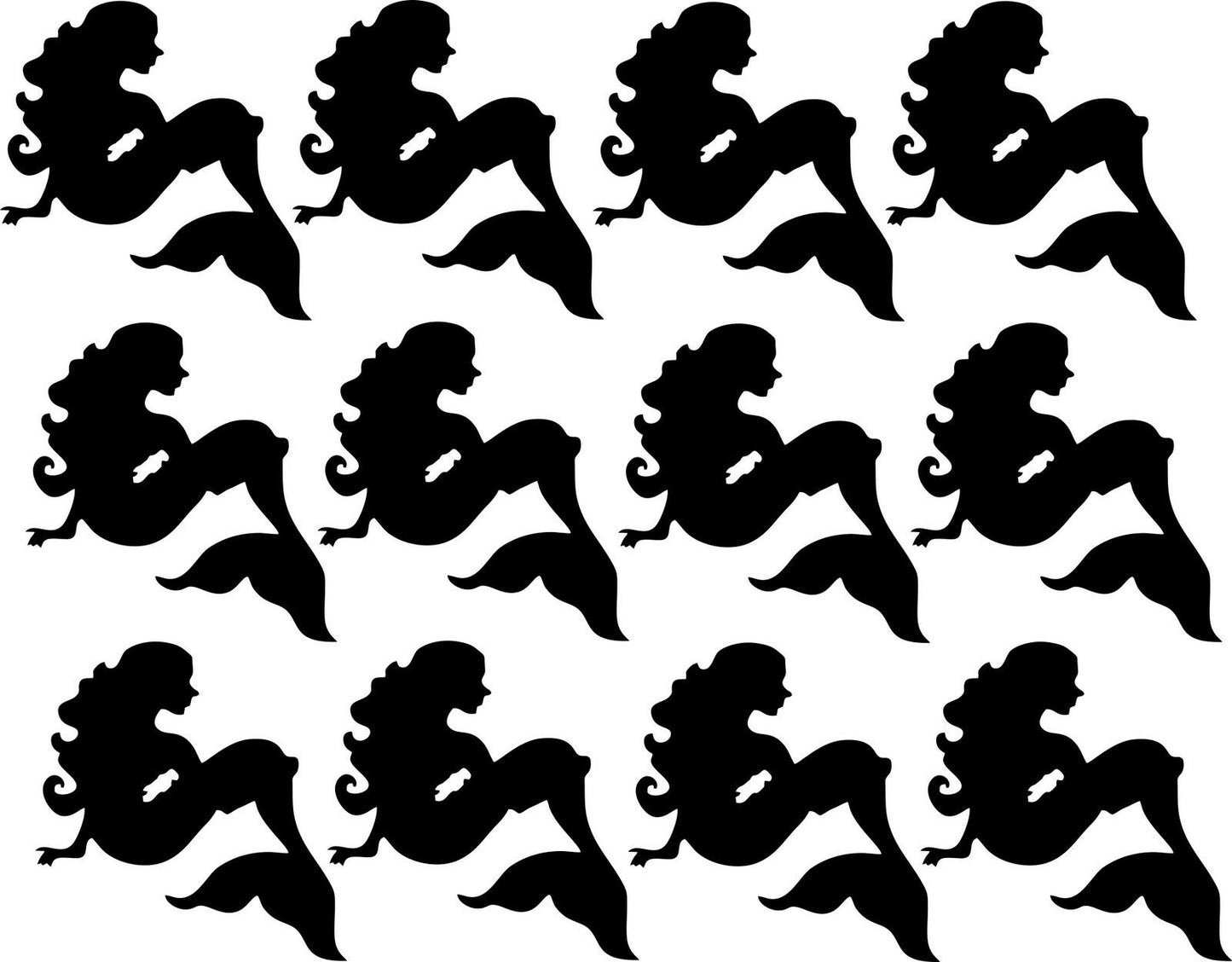 16 MERMAID tile stickers BATHROOM WALL ART DECOR DECAL KITCHEN
