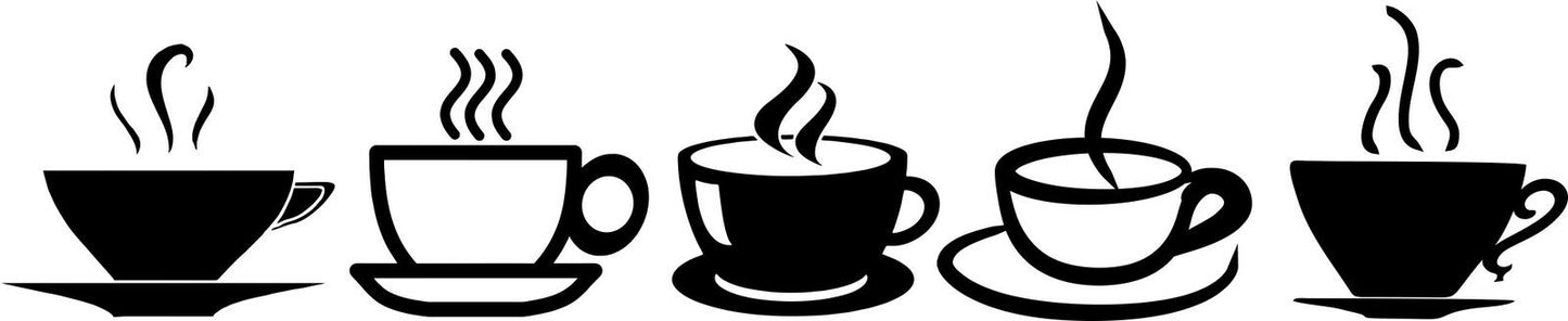 COFFEE tea CUP mug STENCILS tile stickers BATHROOM WALL ART DECOR DECAL KITCHEN