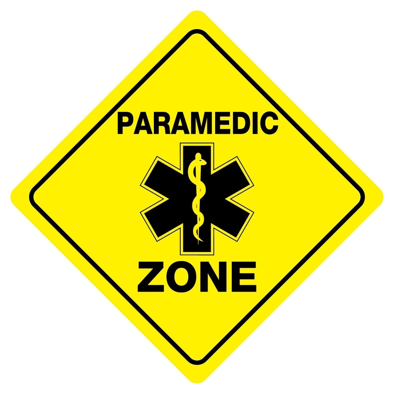 Fashion   PARAMEDIC ZONE Funny Novelty Crossing Sign Sticker