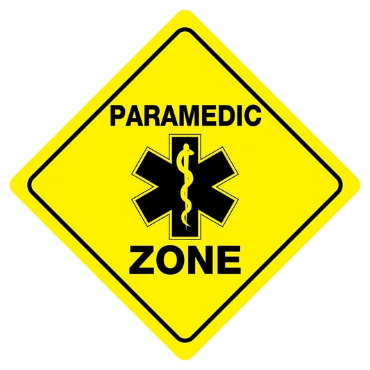 Fashion   PARAMEDIC ZONE Funny Novelty Crossing Sign Sticker