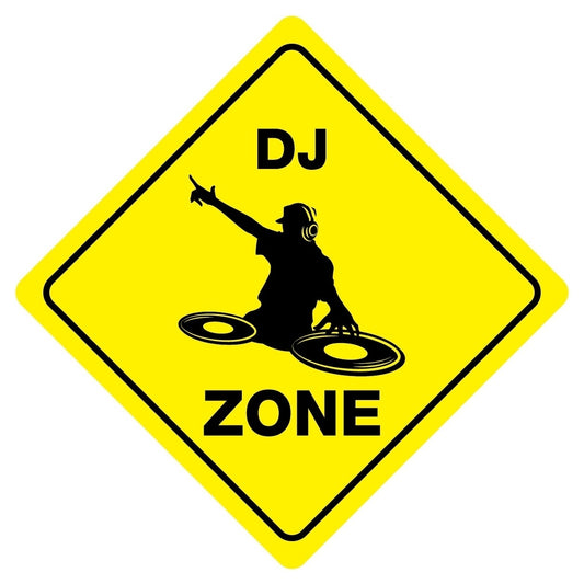 High-quality   DJ ZONE Funny Novelty  Sign Sticker