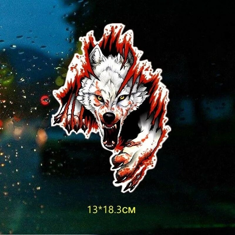 New Hot Angry Wolf Vinyl Sticker Car Window Motorcycle Motorbike Helmet Skateboard Bumper Car Door Sticker Decals