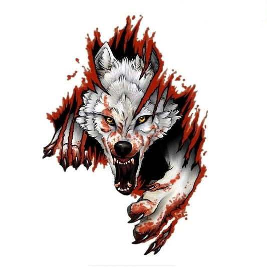 New Hot Angry Wolf Vinyl Sticker Car Window Motorcycle Motorbike Helmet Skateboard Bumper Car Door Sticker Decals