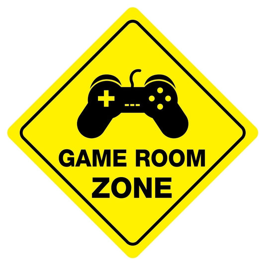 New Hot   GAME ROOM ZONE Funny Novelty Crossing Sign Sticker