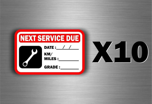 Hot 10 x sticker next service car van truck oil garage reminder change reminder
