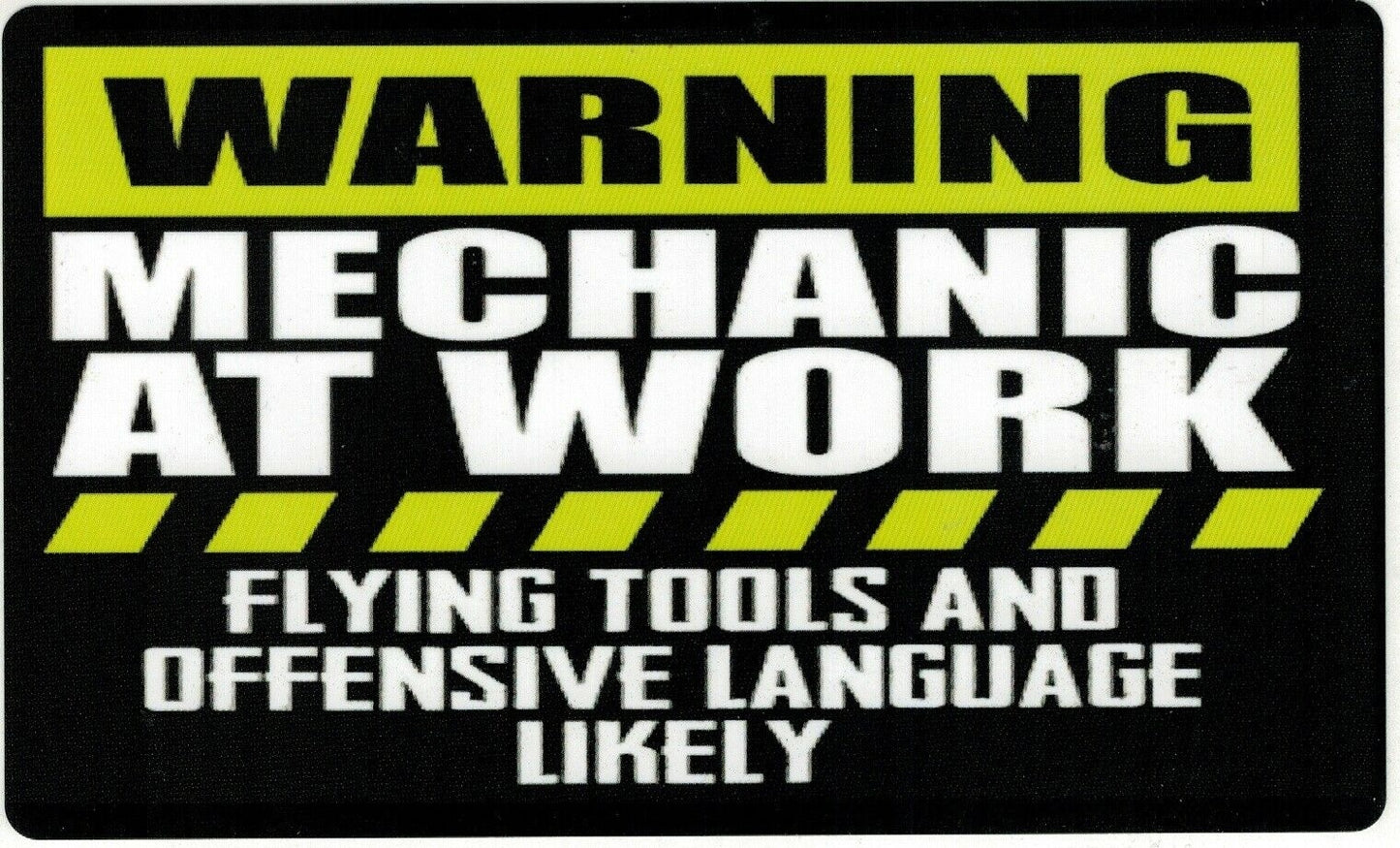 Fashion 2PCs Funny Warning Sticker Mechanic at work Toolbox Box Garage Shop Wall Decal