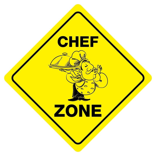 CHEF ZONE Sign Sticker Funny Novelty Crossing Sign Sticker