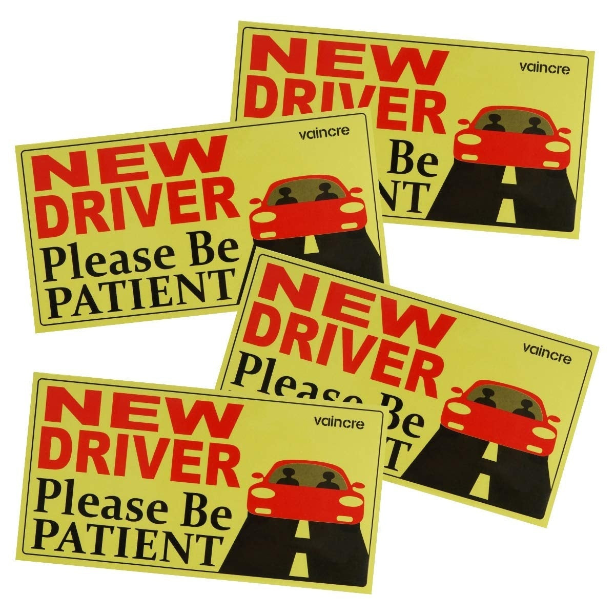 Hot Vaincre Set of 4 Student Drivers for Cars, Vehicle Logo Bumper Stickers for  Drivers / Novice Car Window Door Decals