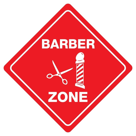 New Brand  BARBER ZONE Funny Novelty Crossing Sign Sticker