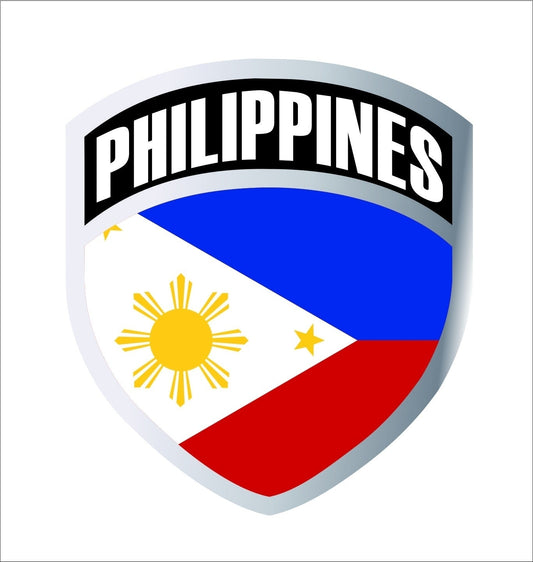 New Brand   Cool Philippines Filipino Flag Shield Decal Badge Car Motorcycle Decal Sticker