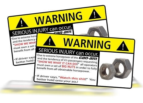 High-quality 2PCs Can Am Big Nuts Warning Sticker Decal Snow Snowmobile