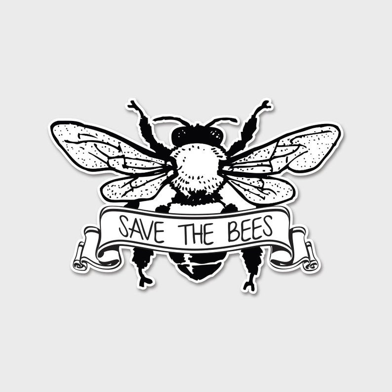 2018 NEW Save Bee Decal Eco-Friendly Sticker Laptop Sticker | Car Window Door Bumper Decal | Vintage Bee |