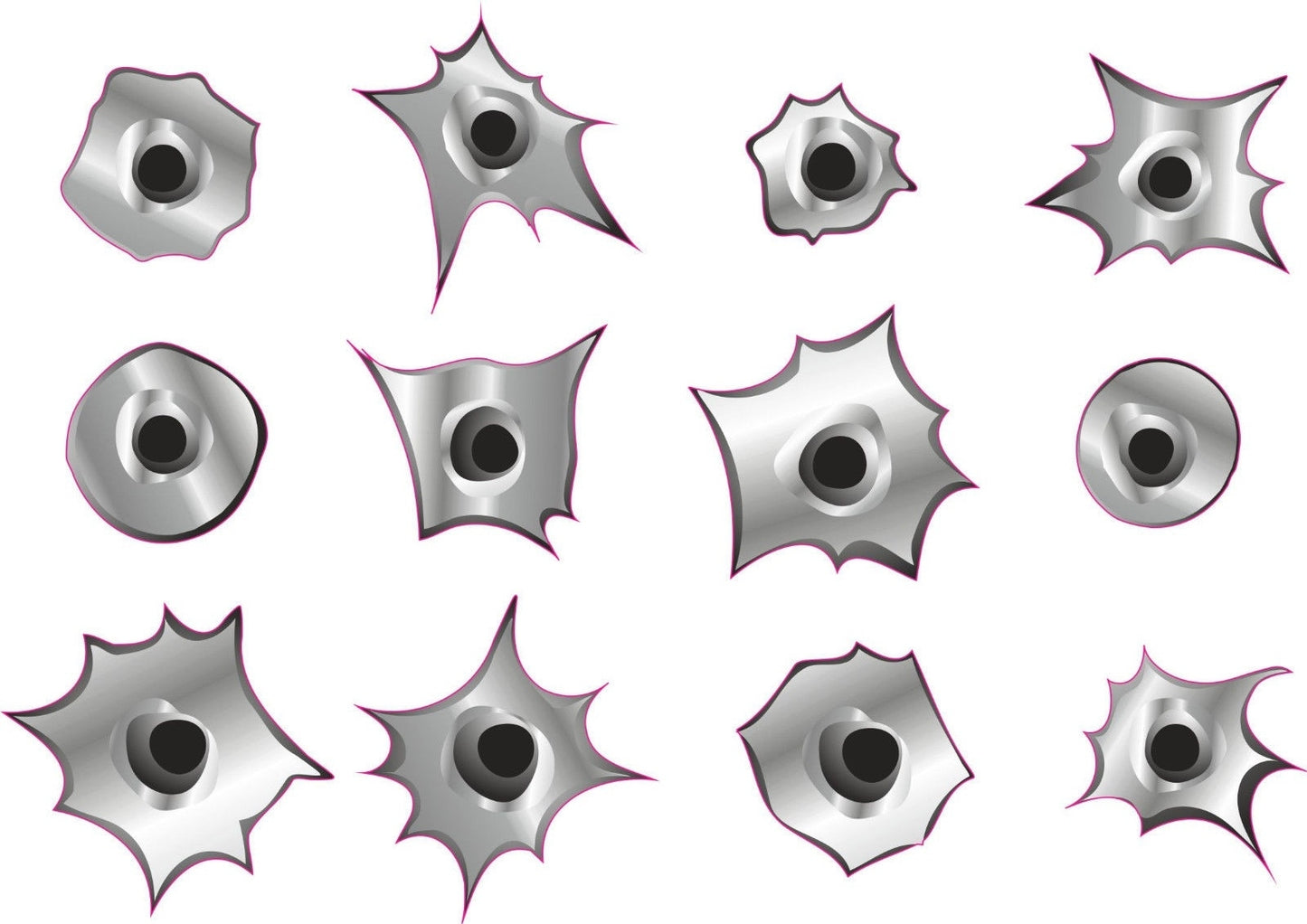 New Hot 12 X Bullet Holes Vinyl Stickers Car Van Truck TAXI Window Door Bumper Decals