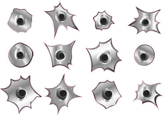 New Hot 12 X Bullet Holes Vinyl Stickers Car Van Truck TAXI Window Door Bumper Decals