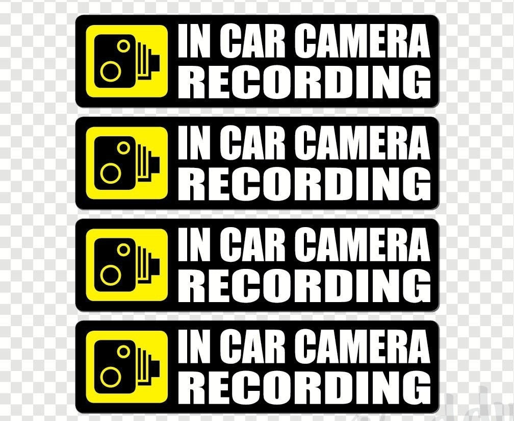 High-quality (Pack of 4 pcs) in Car Camera Recording Sticker Dash Cam on Board Video Bumper Baby Decal